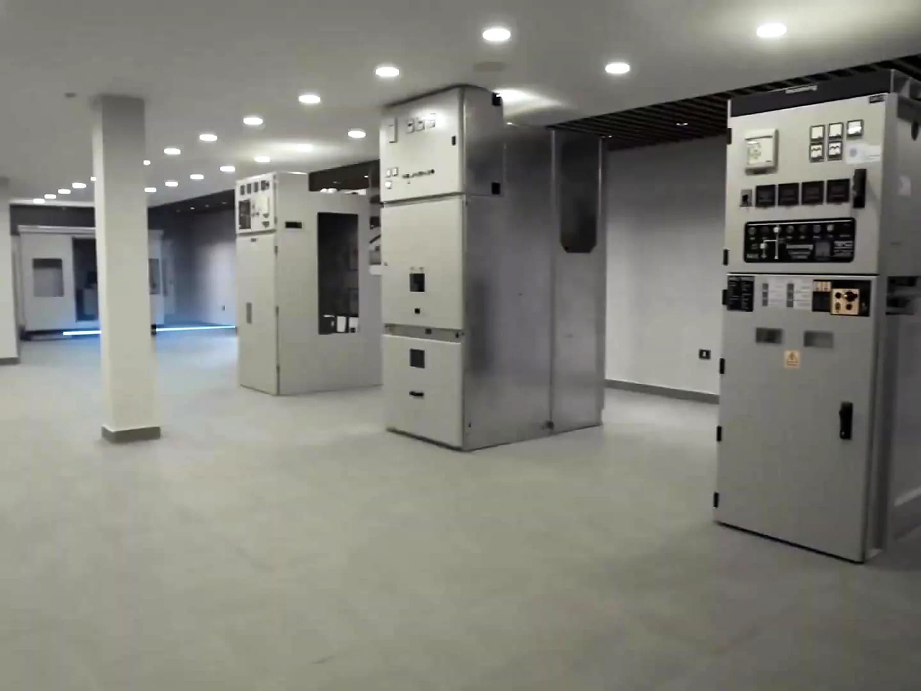 A finished switchroom with panels installed